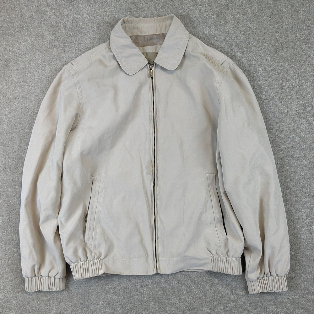 Rainforest RFT Jacket Mens Medium Tan Microfiber Bomber Windbreaker Full Zip